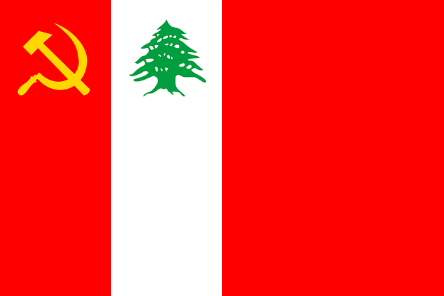 Free flag lebanese communist party communism illustration