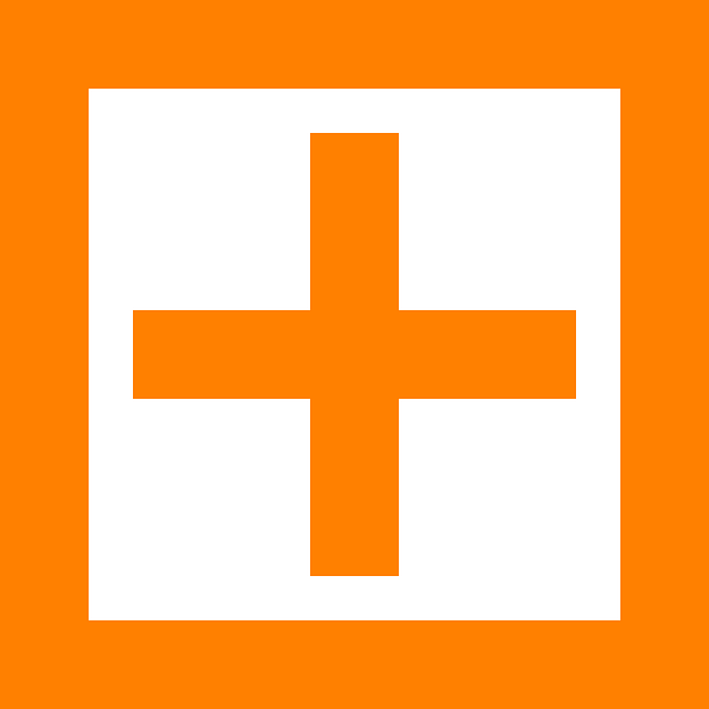 Platz, Plus, Orange, Weiß, Symbol