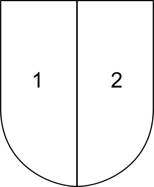 Free shield partitioned half illustration