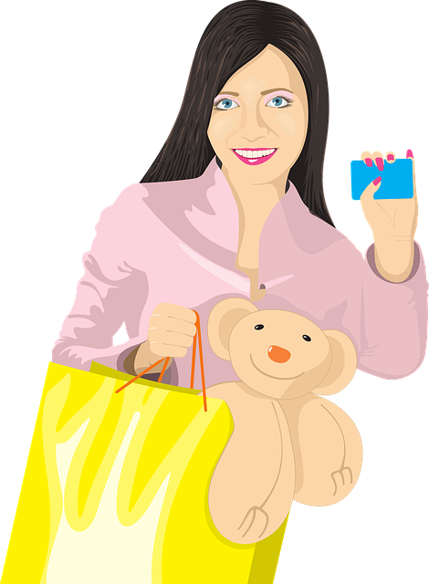 Niña, Tarjeta, Dinero, Compras