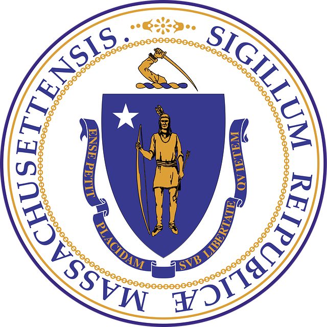Free seal state massachusetts vector