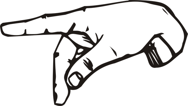 Free sign language hand illustration