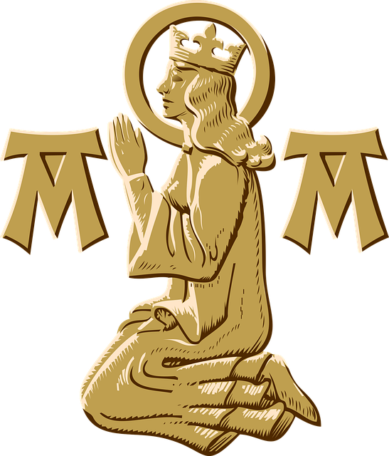 Free mary praying asking vector