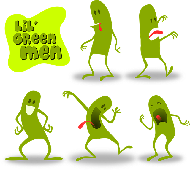 Free green man alien vector