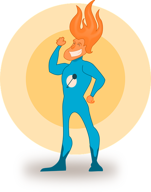 Free superhero hero flames vector