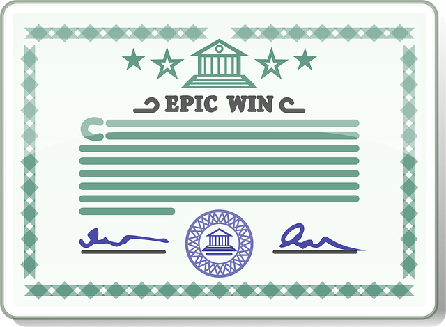 Free certificate course completion vector
