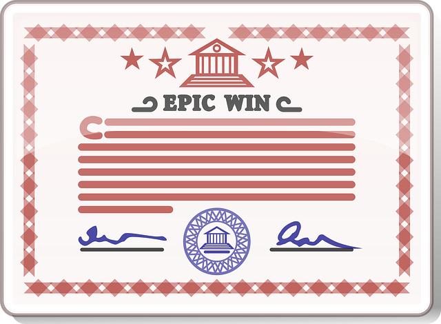 Free certificate course completion vector