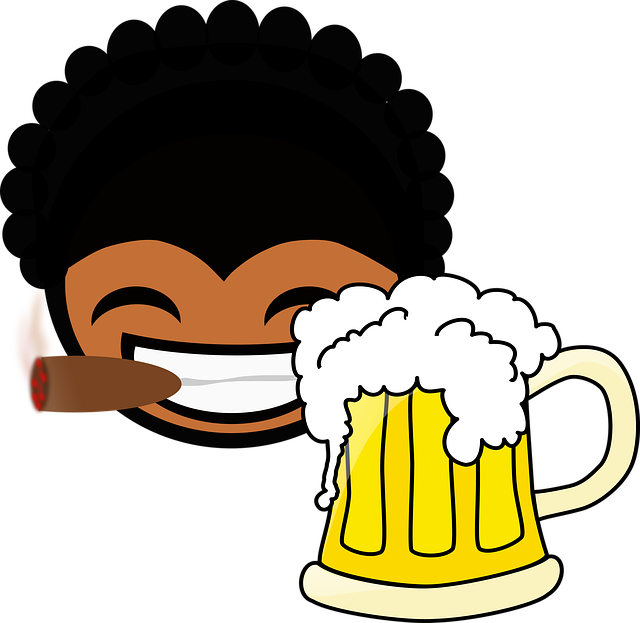 Free black man beer vector