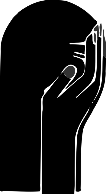 Free weeping silhouette hands vector