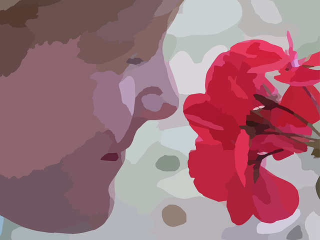 Free smell rose flower vector