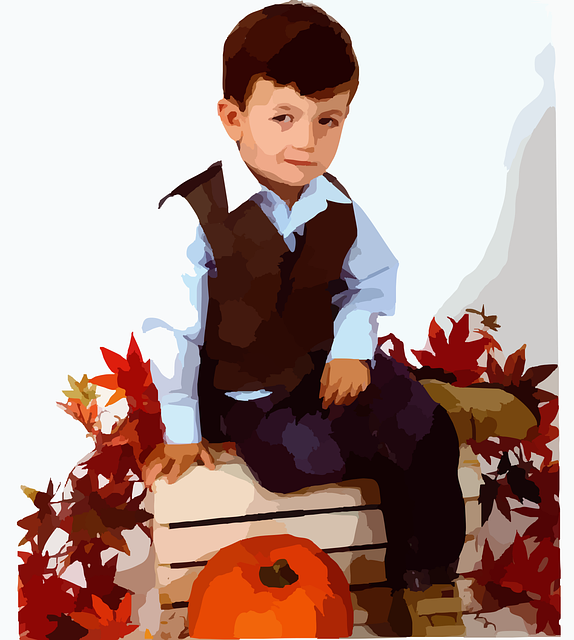 Free boy child autumn illustration