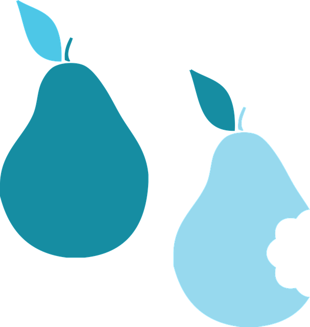 Free pear fruit bitten vector
