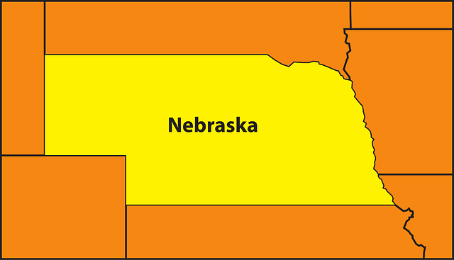 Free map state nebraska vector