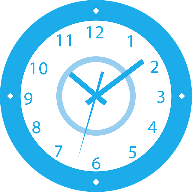 Free clock blue white illustration