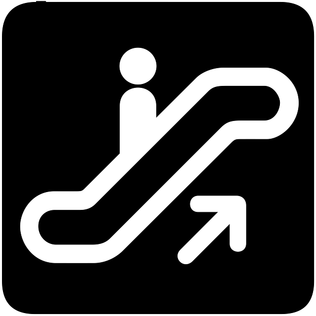 Free electric escalator shopping vector