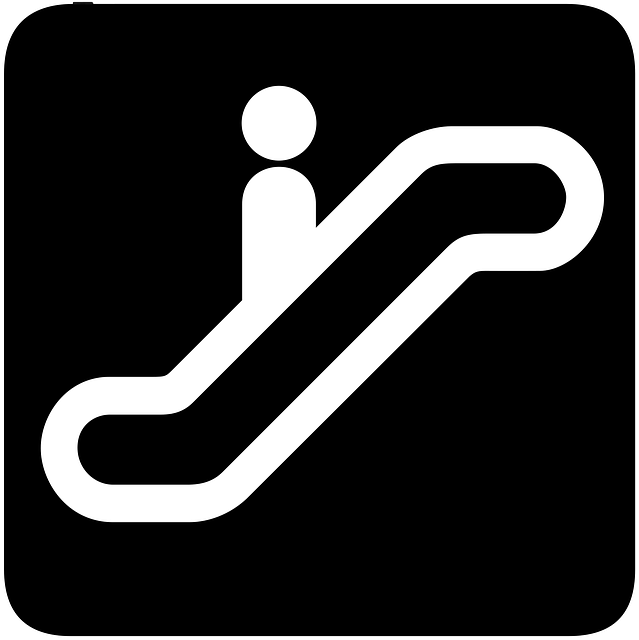 Free electric escalator level vector