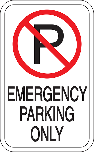 Free emergency parking only illustration