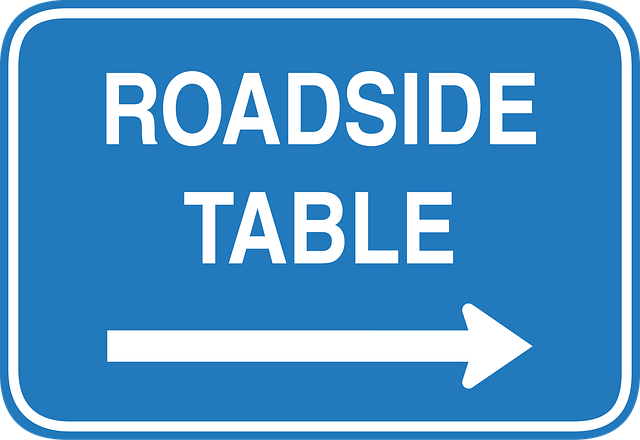 Free roadside table sign vector