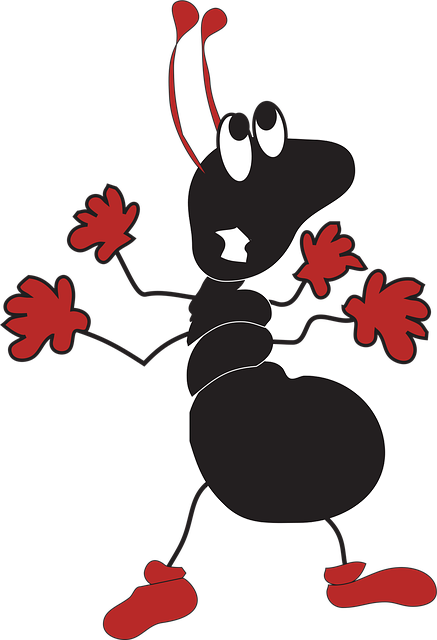 Free ant startled insect illustration
