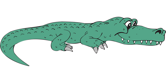 Free alligator view happy vector