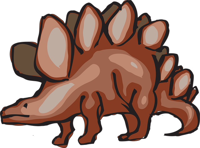 Free brown dinosaur stegosaurus vector