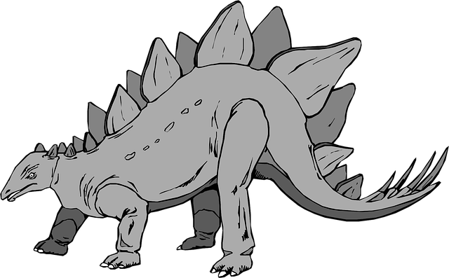 Free gray dinosaur stegosaurus vector