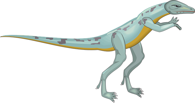 Free blue running dinosaur illustration