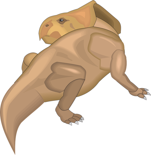 Free dinosaur looking behind vector