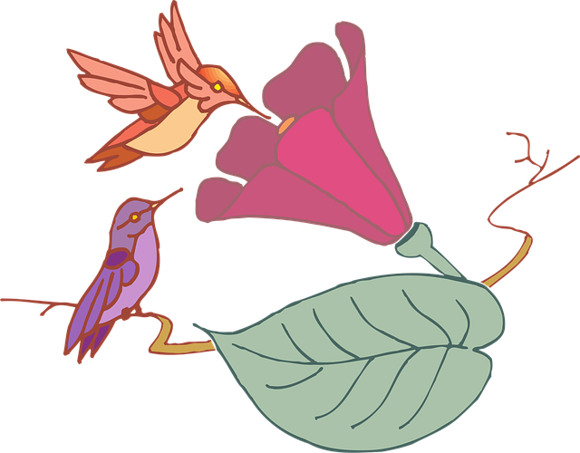 Free leaf flower birds vector