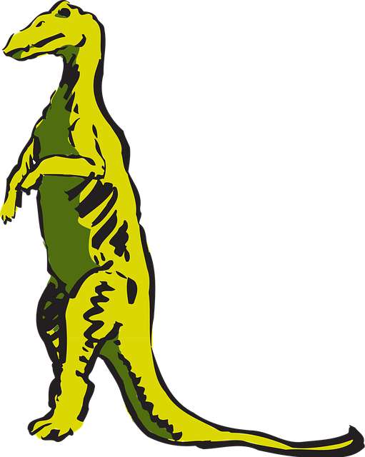 Free dinosaur yellow standing illustration