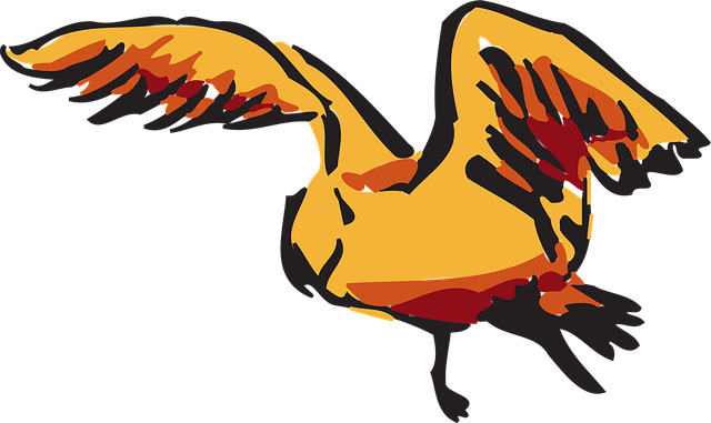 Free brown bird flying illustration
