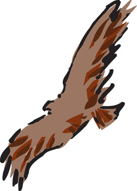 Free brown bird flying vector