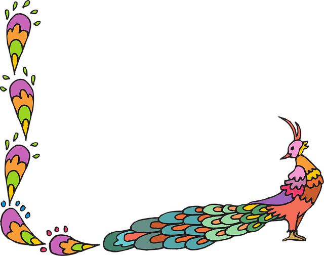 Free peacock peafowl fantail illustration