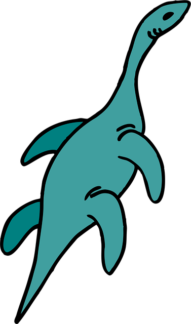 Free swimming dinosaur ancient illustration