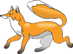 white, orange, fox