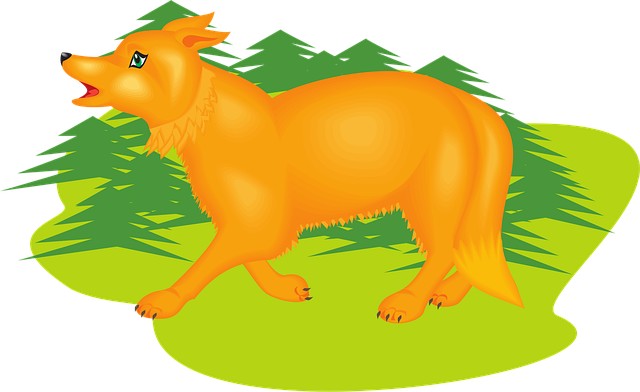 Free orange grass fox vector