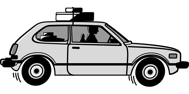 Free back car driving vector