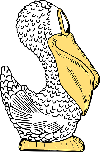 Free bird side pelican vector