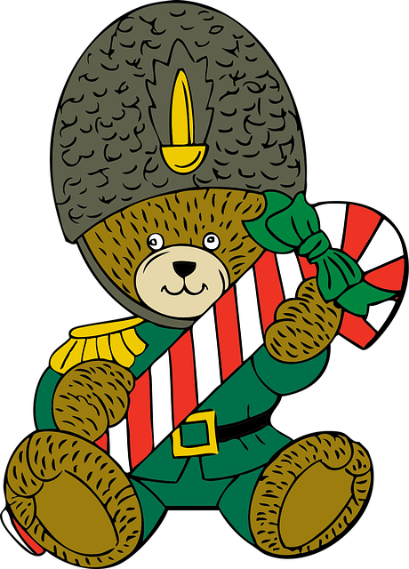 Free teddy bear christmas vector