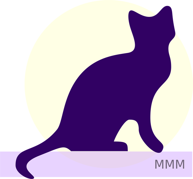 Free cat pet moon illustration