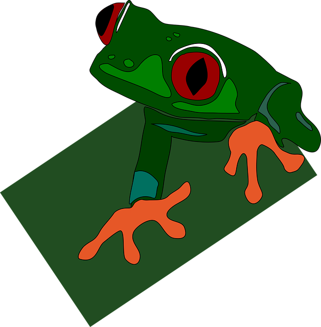 Free green frog red vector