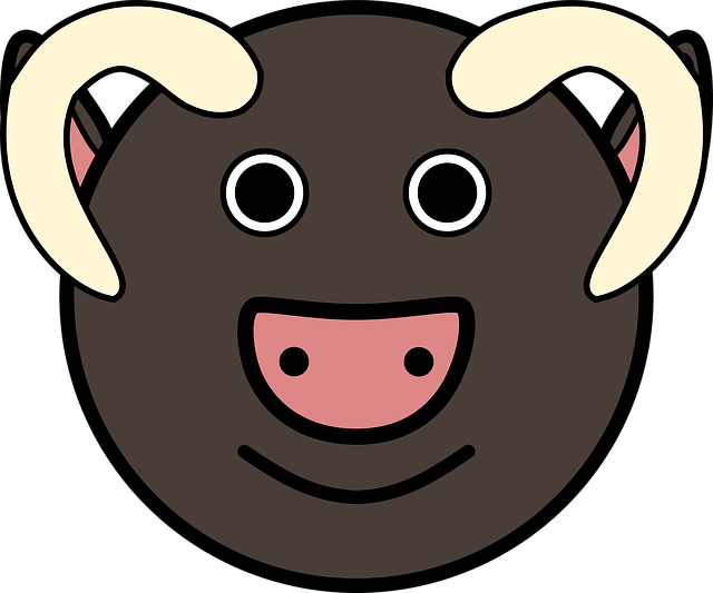 Free bull animal circle vector