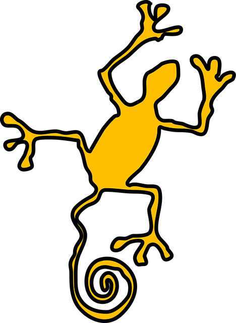 Free lizard yellow curly vector