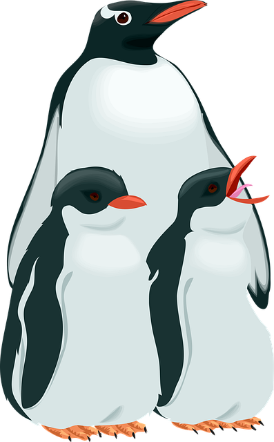 Free penguins family children illustration