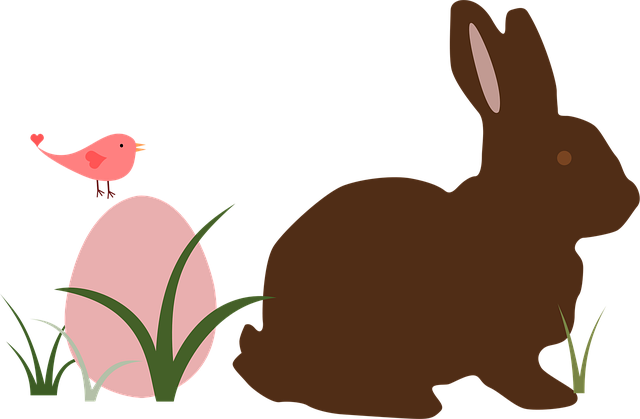Free grass bird easter vector