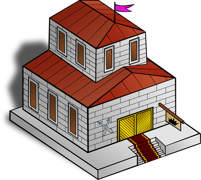 Free building flag map vector