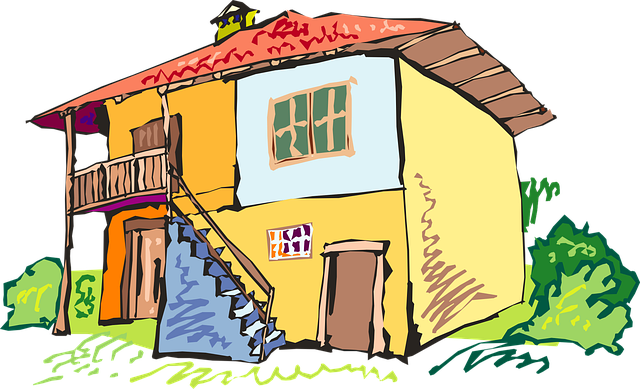 Free yellow house red vector