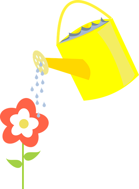 Free ewer watering flower vector