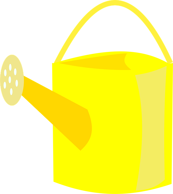 Free watering can yellow ewer vector