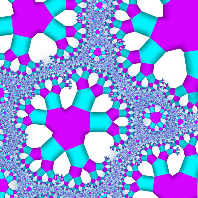 Free fractal spacefill cyan illustration